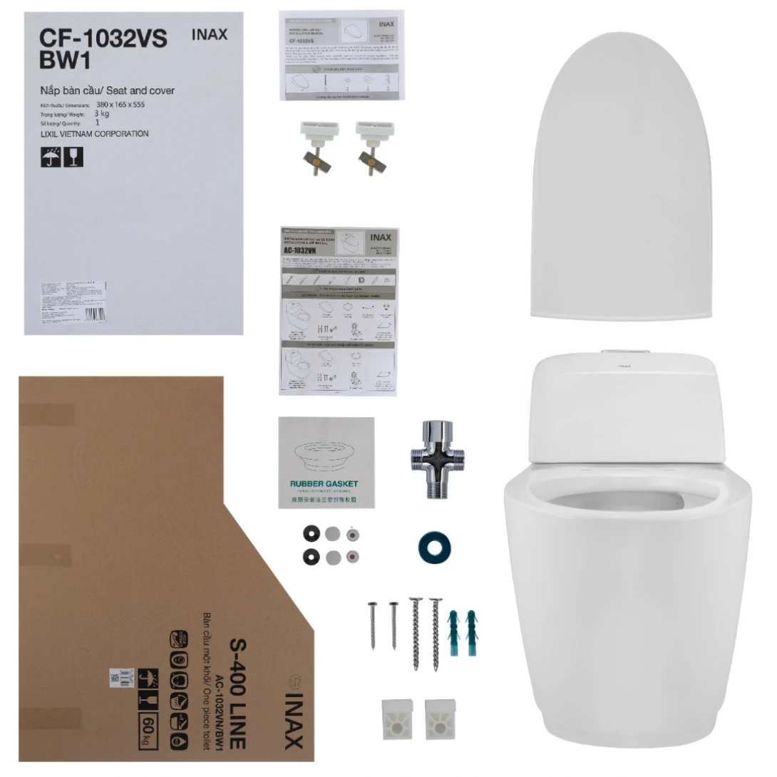 Bồn Cầu INAX AC-1032VN 1 Khối Nắp Êm Aqua Ceramic
