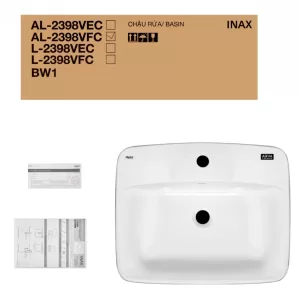 Chậu Rửa Lavabo Inax AL-2398V Dương Vành AquaCeramic