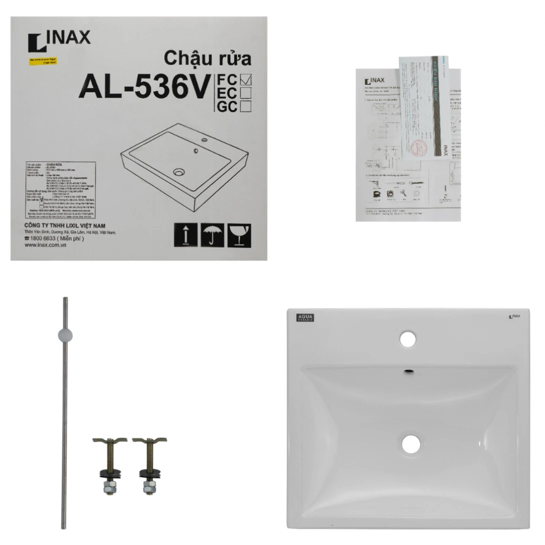 Chậu Rửa Lavabo Inax AL-536V Đặt Bàn AquaCeramic
