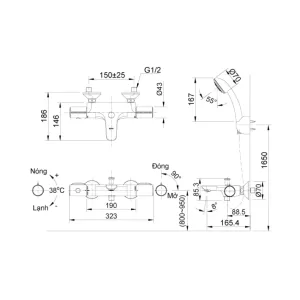 Vòi Sen Tắm Inax BFV-3413T-4C Nhiệt Độ