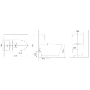 Bồn Cầu INAX AC-832VN 2 Khối Xả Nhấn Aqua Ceramic