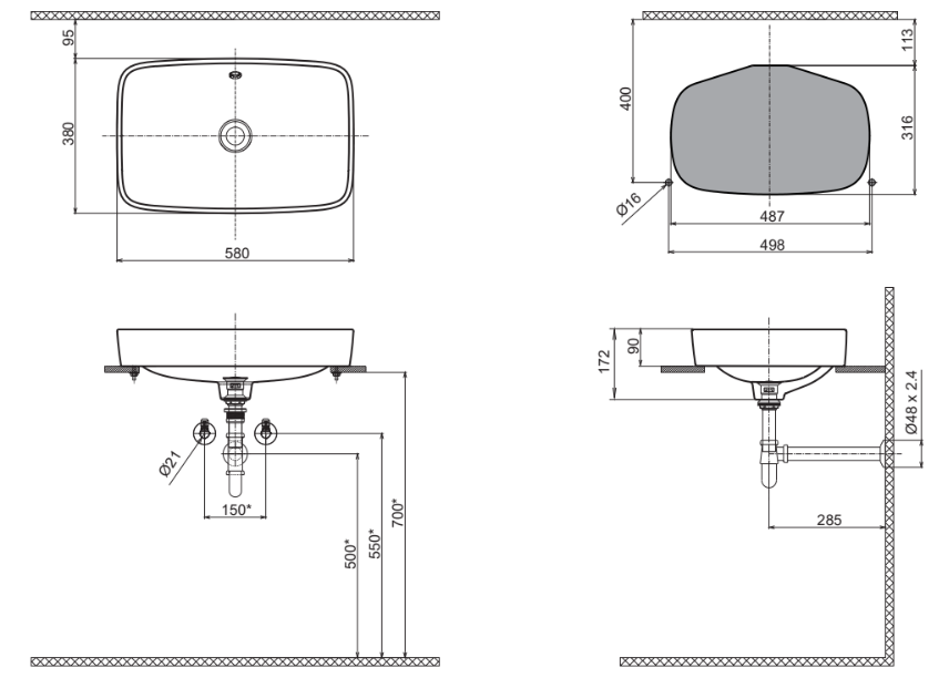 Chậu Rửa Lavabo Inax AL-299V Đặt Bàn AquaCeramic