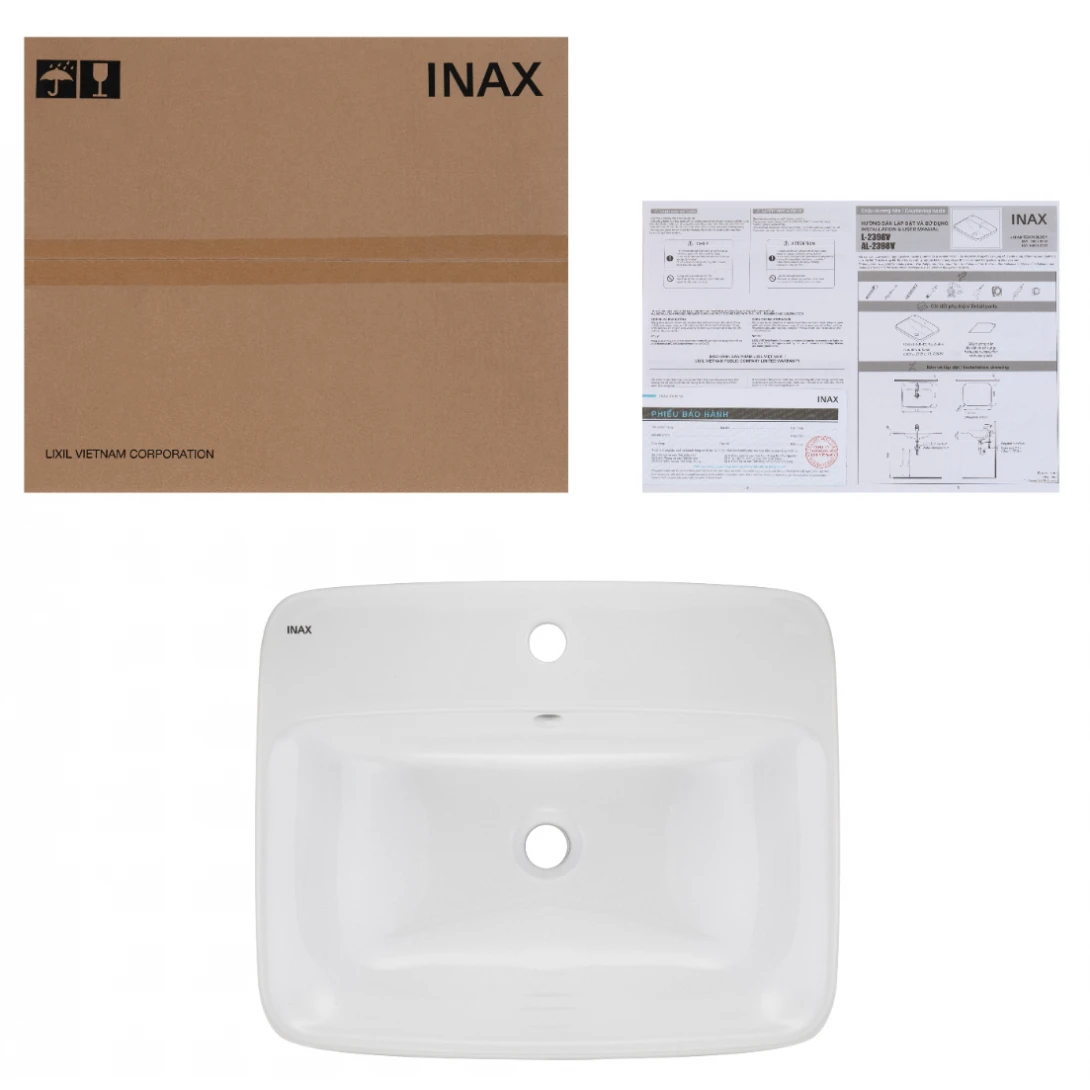 Chậu Rửa Lavabo Inax L-2398V Dương Vành