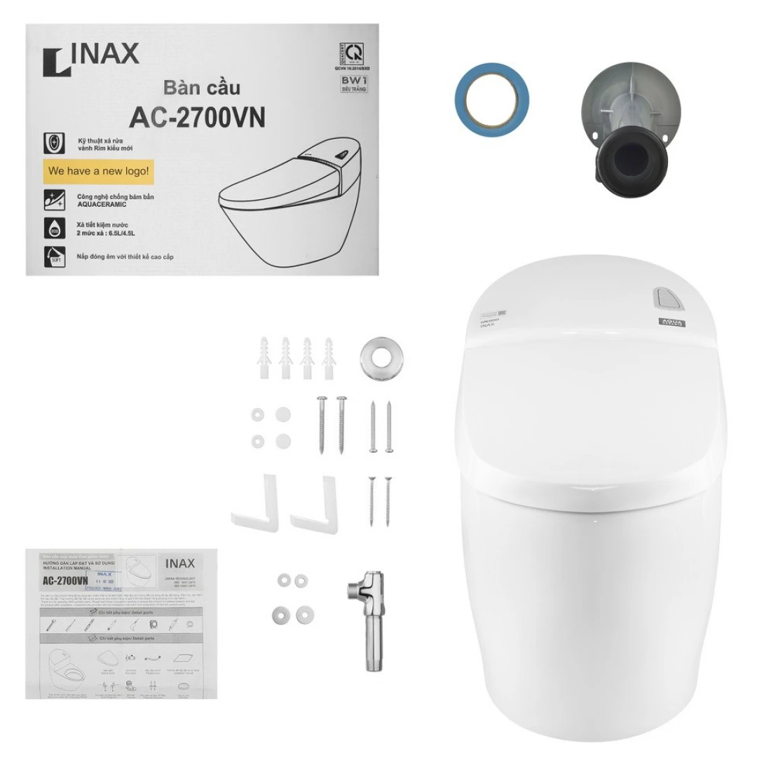 Bồn Cầu INAX AC-2700VN 1 Khối Aqua Ceramic