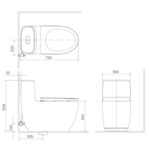 Bồn Cầu INAX AC-1052VN 1 Khối Nắp Êm Aqua Ceramic