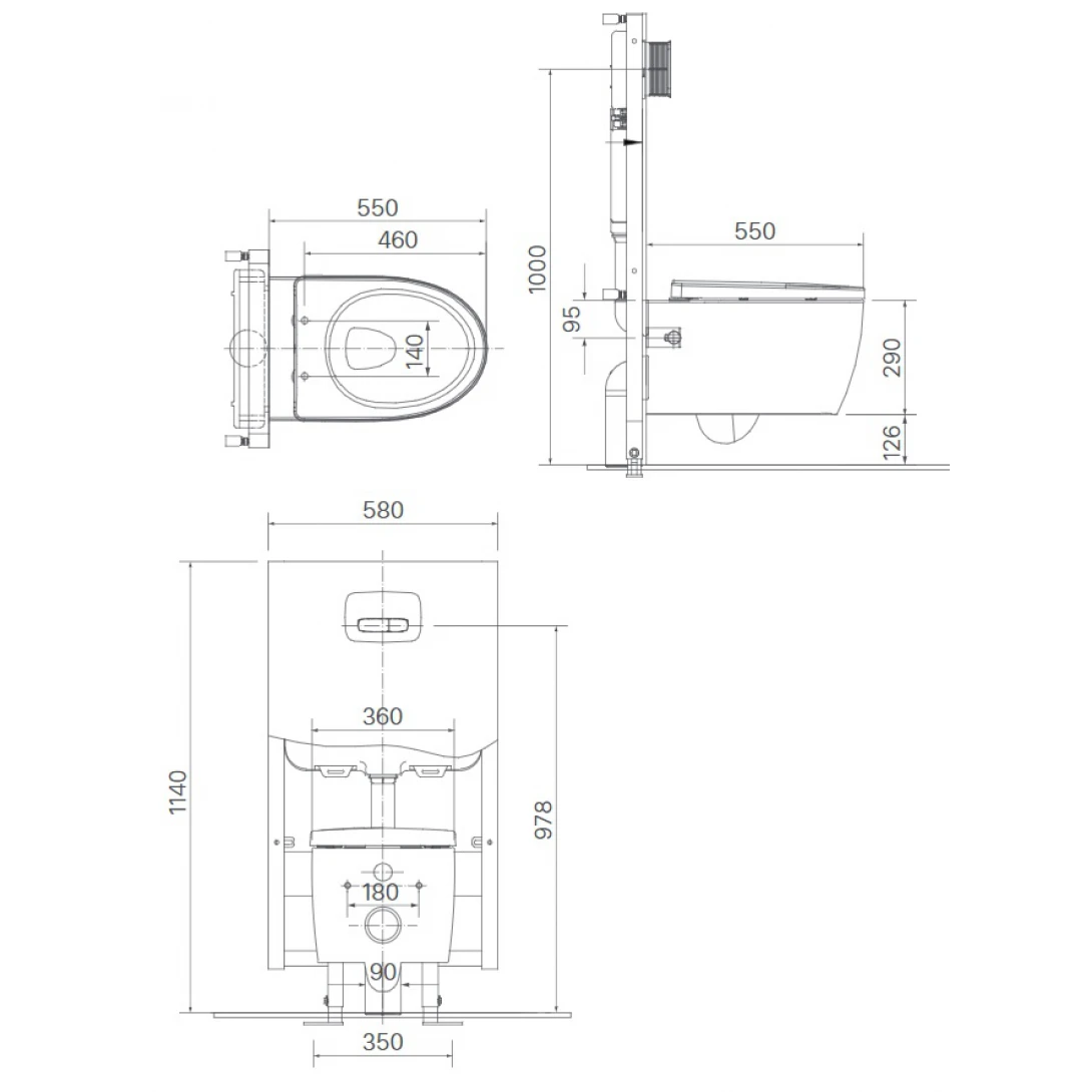 Bồn Cầu INAX AC-952VN Treo Tường