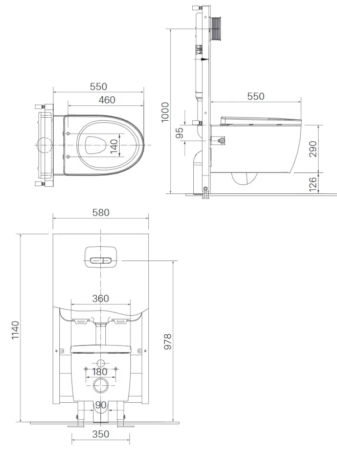 Bồn Cầu INAX AC-952VN Treo Tường