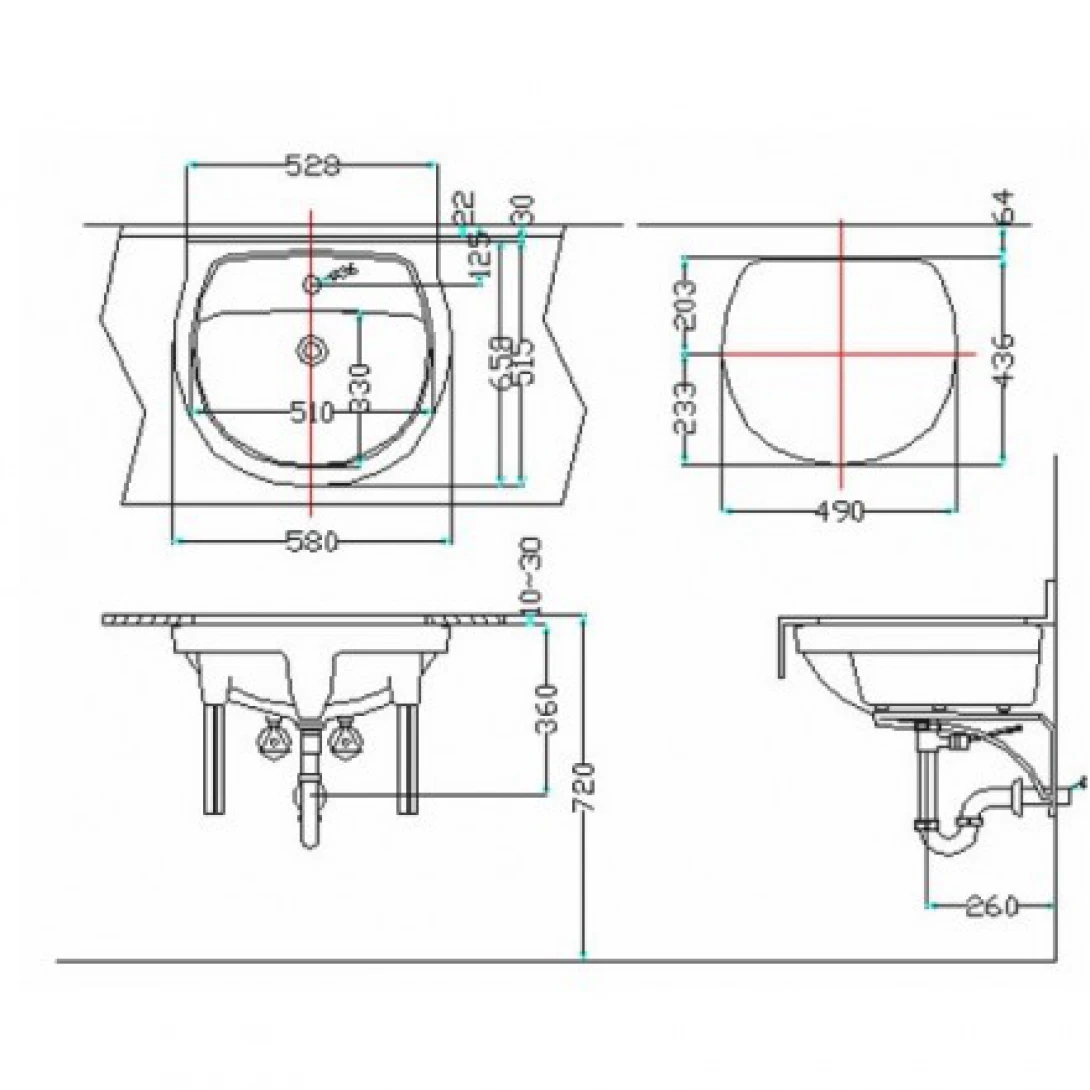 Chậu Rửa Lavabo Inax AL-2094V Âm Bàn AquaCeramic