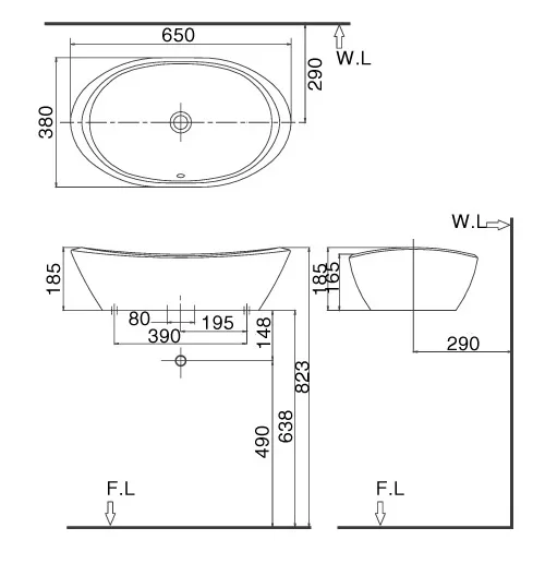 Chậu Rửa Mặt Lavabo Inax L-465V Đặt Bàn