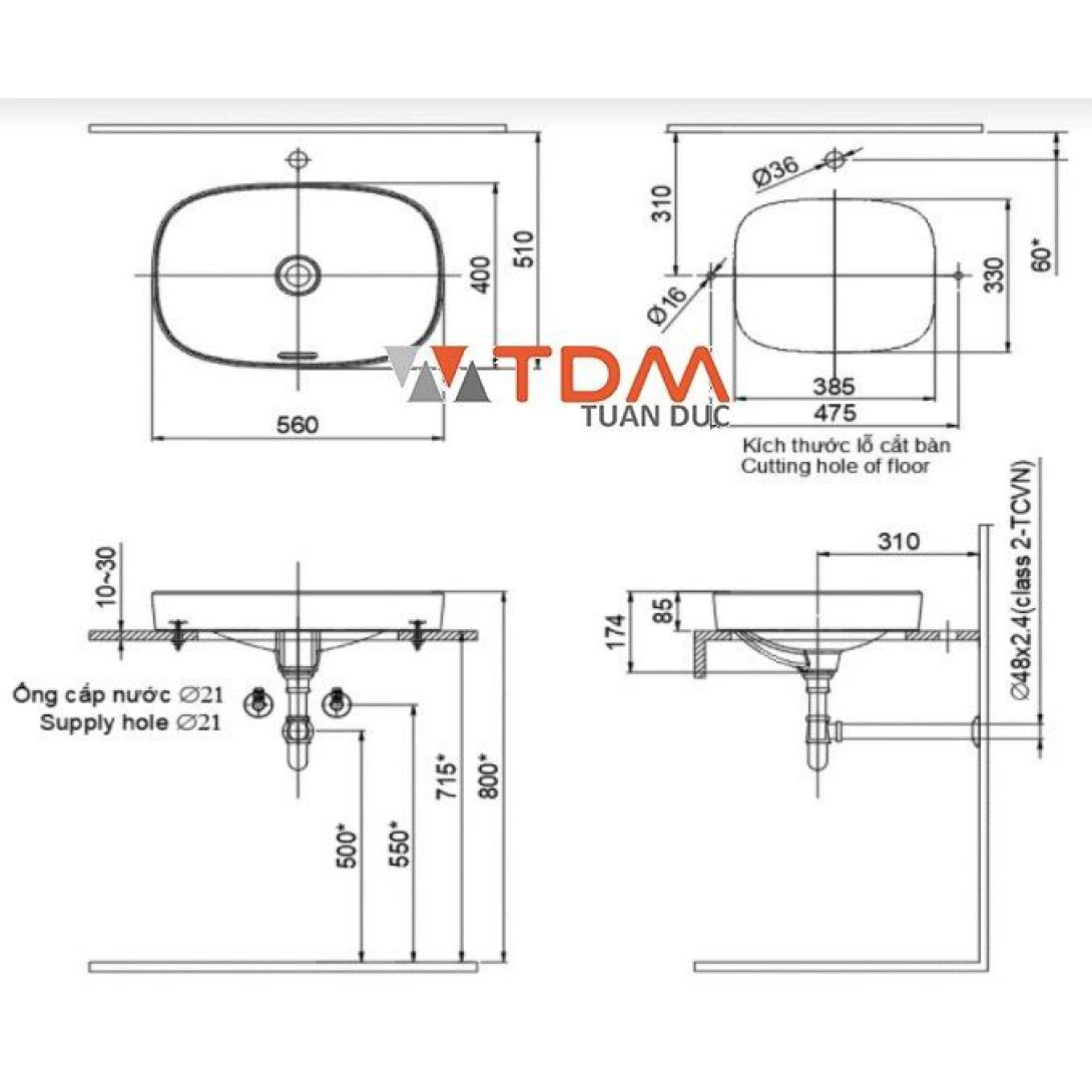 Chậu Rửa Lavabo Inax AL-642V Đặt Bàn AquaCeramic