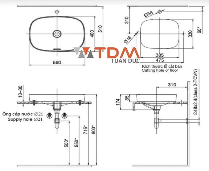 Chậu Rửa Lavabo Inax AL-642V Đặt Bàn AquaCeramic