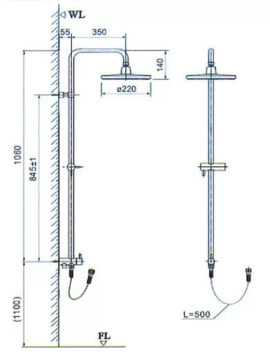 Thân Sen Cây INAX BFV-CL2 Tắm Đứng