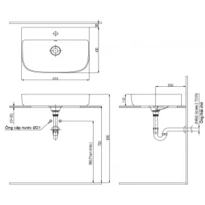 Chậu Rửa Lavabo Inax AL-632V Đặt Bàn AquaCeramic