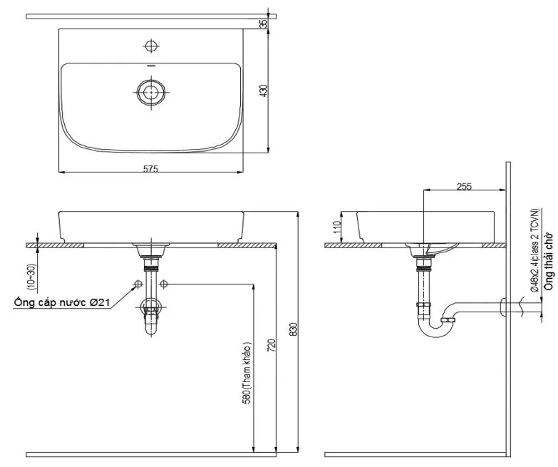 Chậu Rửa Lavabo Inax AL-632V Đặt Bàn AquaCeramic