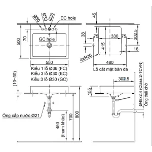 Chậu Rửa Lavabo Inax AL-536V Đặt Bàn AquaCeramic