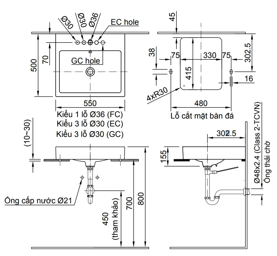 Chậu Rửa Lavabo Inax AL-536V Đặt Bàn AquaCeramic