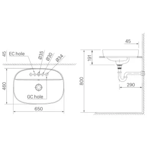 Chậu Rửa Lavabo Inax AL-652V Đặt Bàn Aqua Ceramic