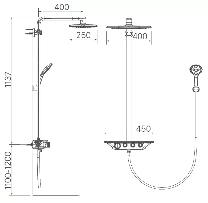 Vòi Sen Cây Nhiệt Độ Inax BFV-655T Cao Cấp