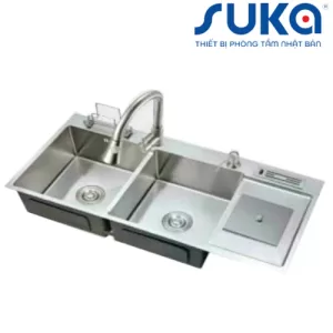 Chậu rửa bát 2 hố đúc SUKA SK10048CD