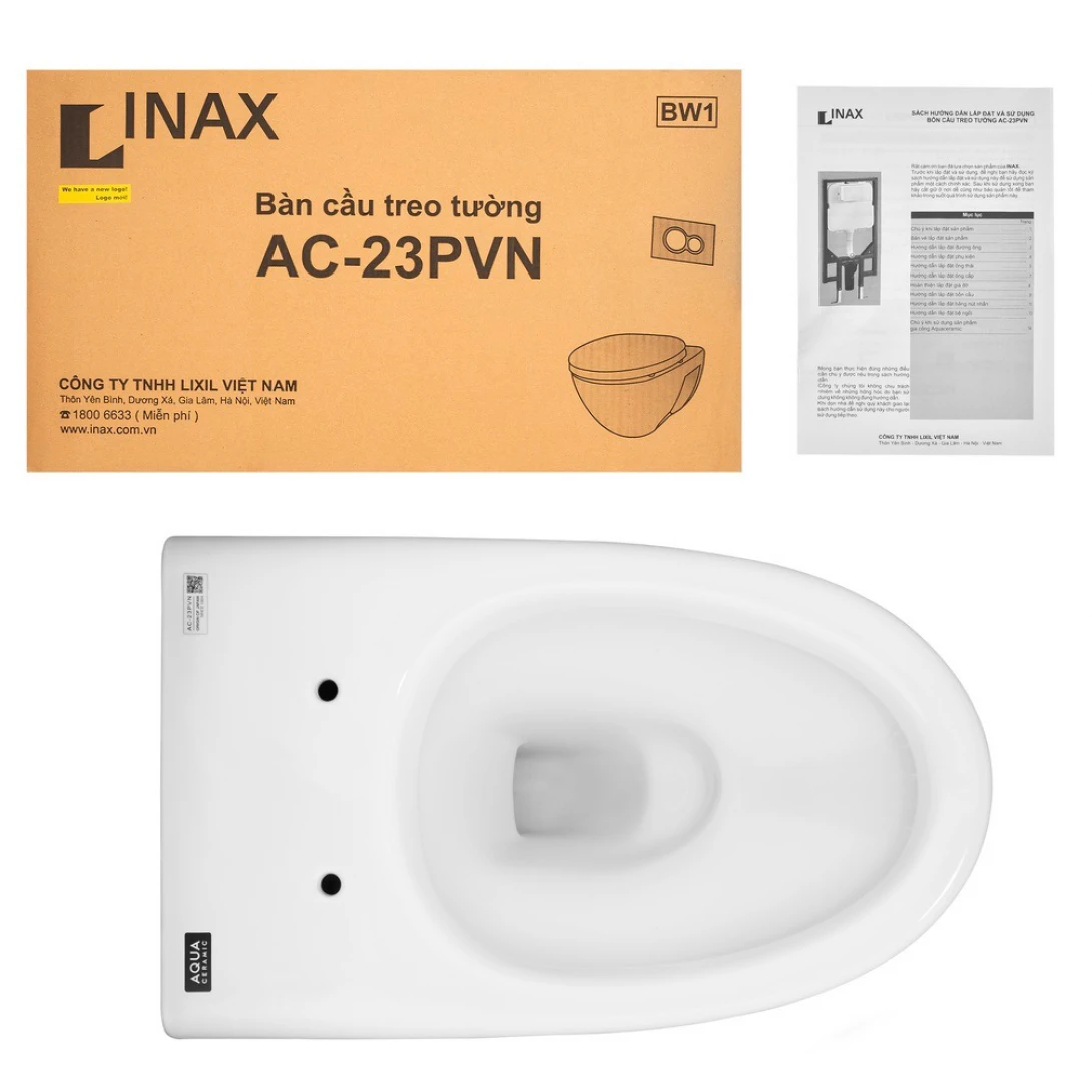Bồn Cầu INAX AC-23PVN Treo Tường Thùng Nước Âm