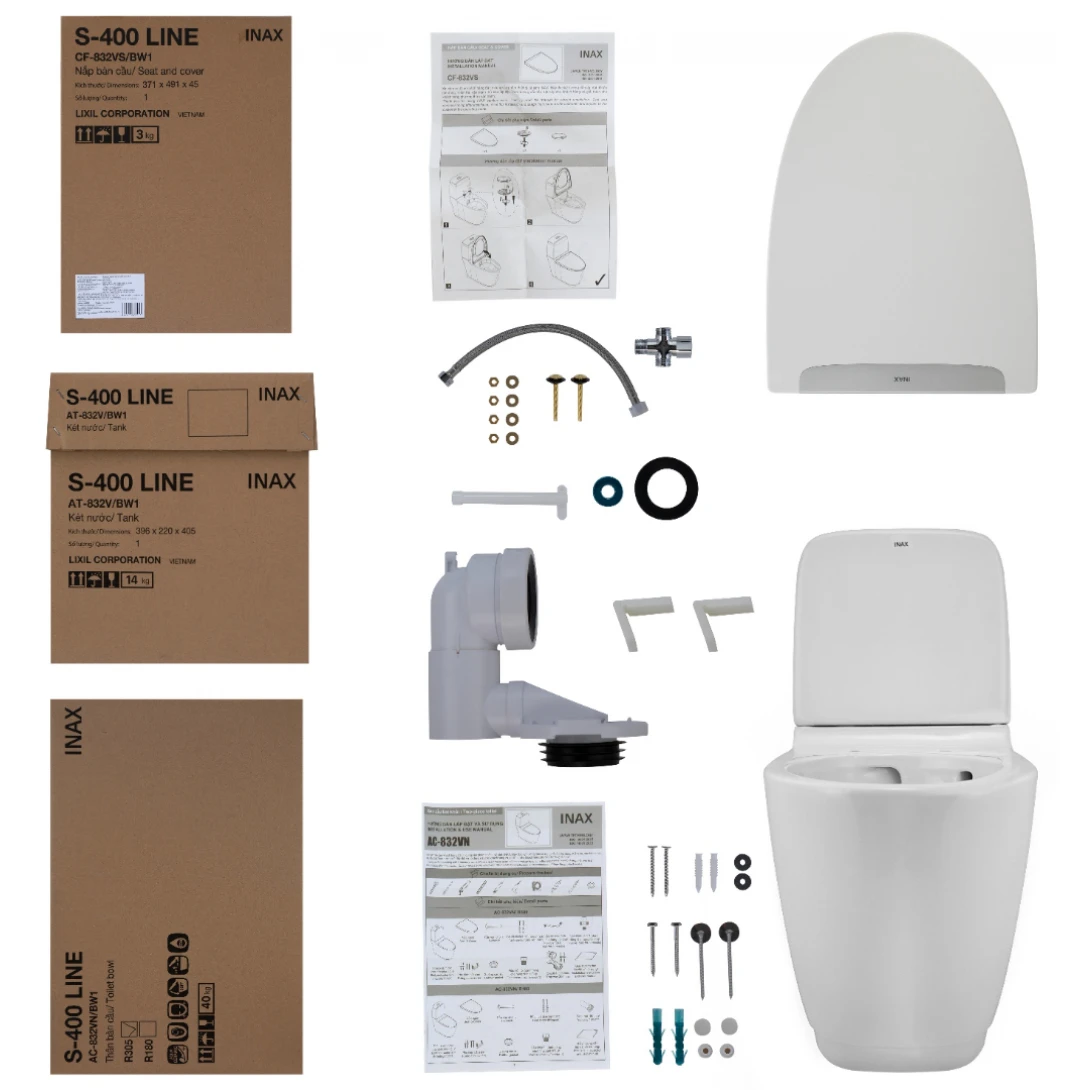 Bồn Cầu INAX AC-832VN 2 Khối Xả Nhấn Aqua Ceramic
