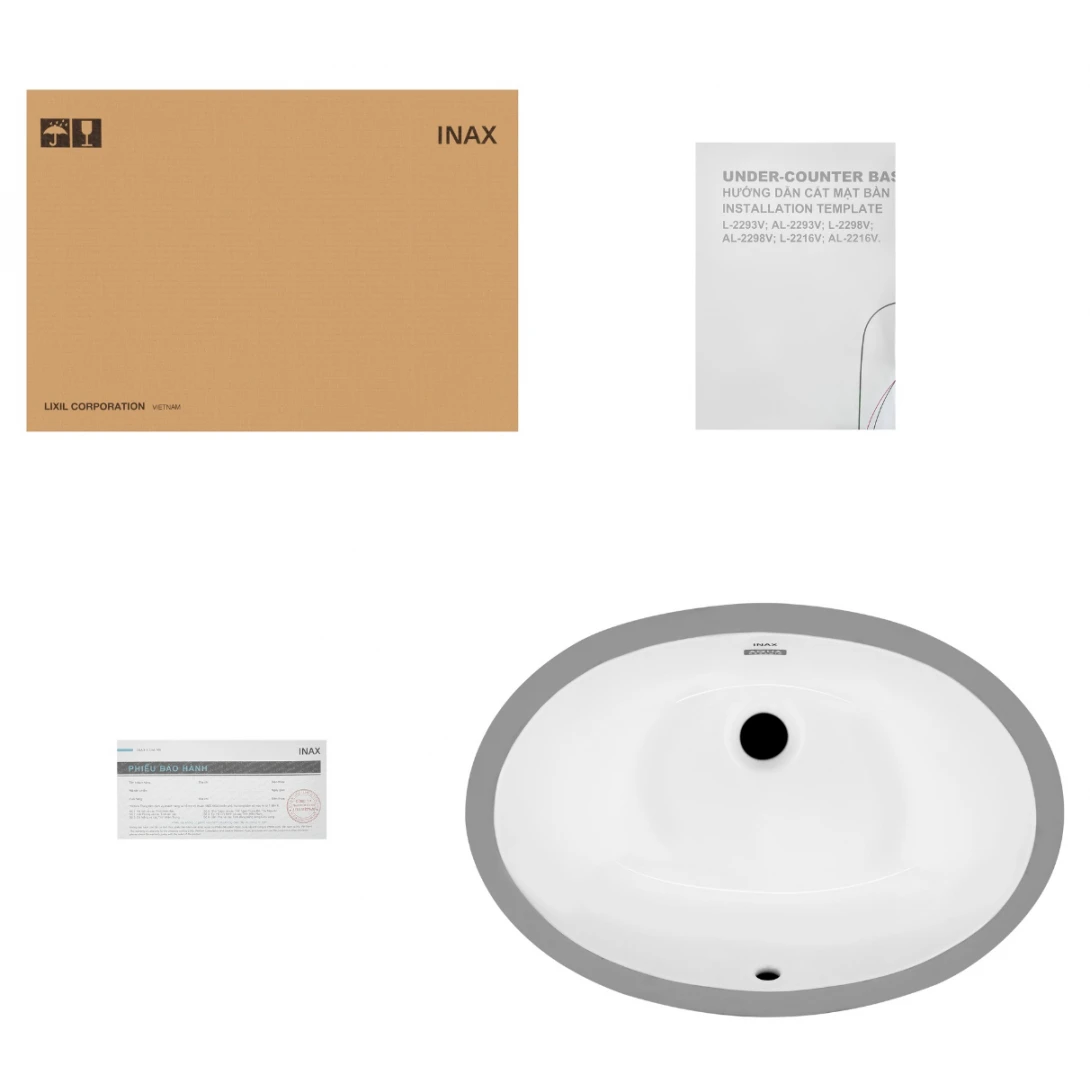 Chậu Rửa Lavabo Inax AL-2216V Âm Bàn AquaCeramic