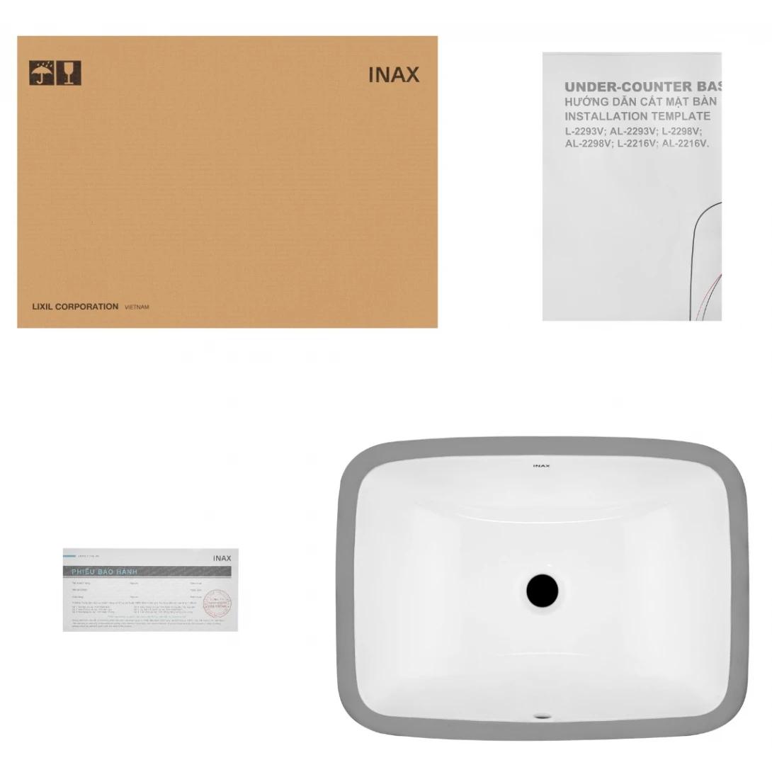 Chậu Rửa Lavabo Inax L-2298V Âm Bàn Chữ Nhật