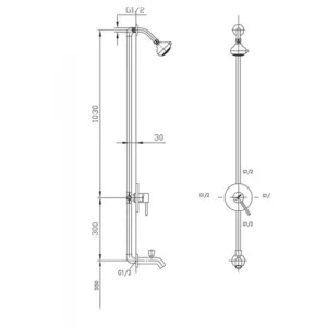 Vòi Sen Tắm Âm Tường Inax BFV-28S Bát Sen + Xả Xô