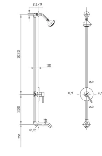 Vòi Sen Tắm Âm Tường Inax BFV-28S Bát Sen + Xả Xô