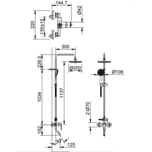 Vòi Sen Tắm Cây Inax BFV-2015S Nóng Lạnh