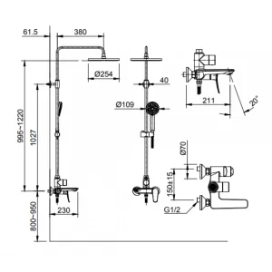 Vòi Sen Tắm Cây Inax BFV-515S