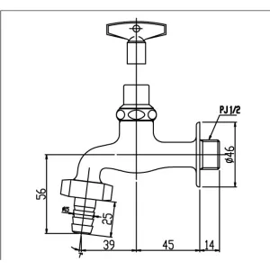 Vòi Rửa Nước Lạnh Inax Gắn Tường LF-15G-13