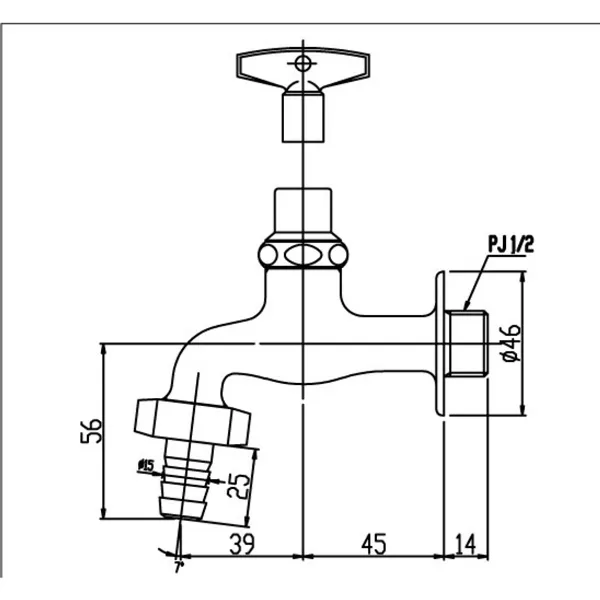 Vòi Rửa Nước Lạnh Inax Gắn Tường LF-15G-13