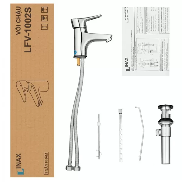 Bộ sản phẩm Vòi chậu lavabo nóng lạnh INAX LFV-1002S
