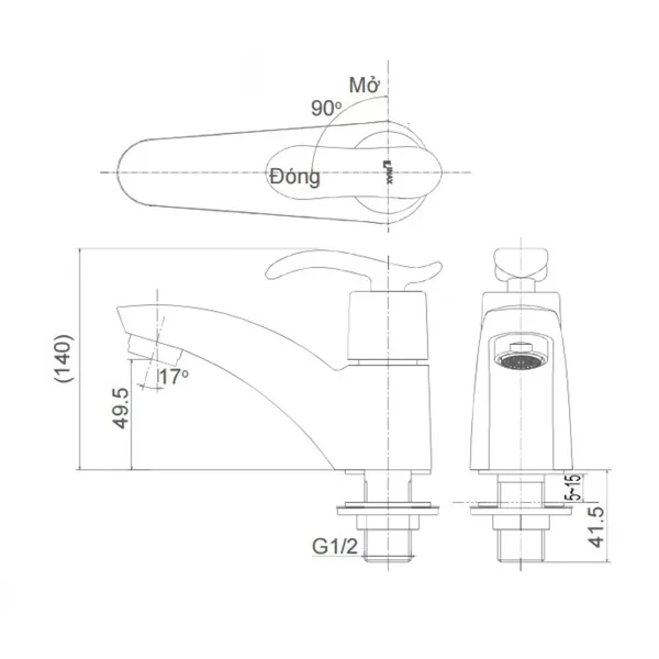 Vòi chậu lavabo nước lạnh INAX LFV-11A
