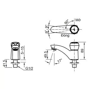 Vòi chậu lavabo nước lạnh INAX LFV-12A