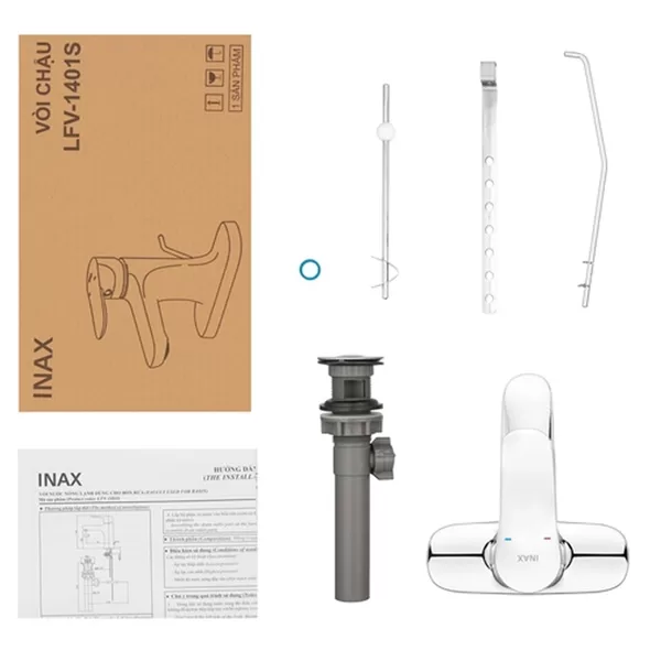 Bộ sản phẩm Vòi chậu lavabo nóng lạnh INAX LFV-1401S