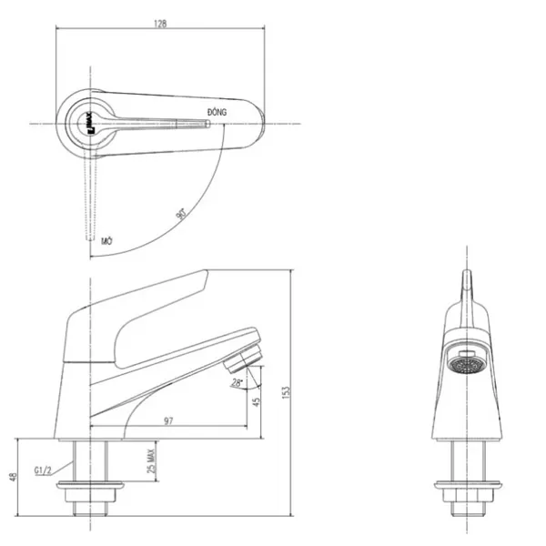 Vòi chậu lavabo nước lạnh INAX LFV-17