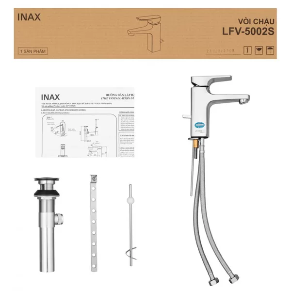Bộ sản phẩm Vòi chậu lavabo nóng lạnh INAX LFV-5002S