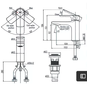 Vòi chậu lavabo nóng lạnh INAX LFV-612S