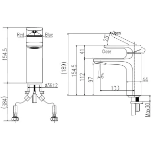 Vòi chậu lavabo nóng lạnh INAX LFV-632S