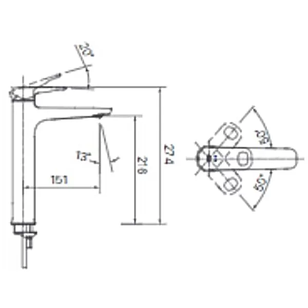 Vòi chậu lavabo nóng lạnh INAX LFV-652SH