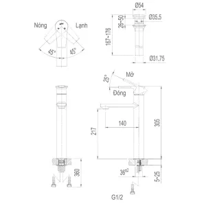 Vòi chậu lavabo nóng lạnh INAX LFV-7100SH