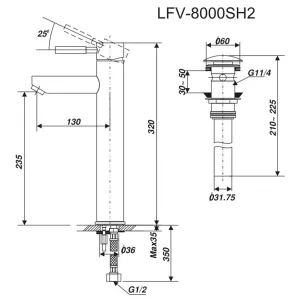 Vòi chậu lavabo nóng lạnh INAX LFV-8002SH2