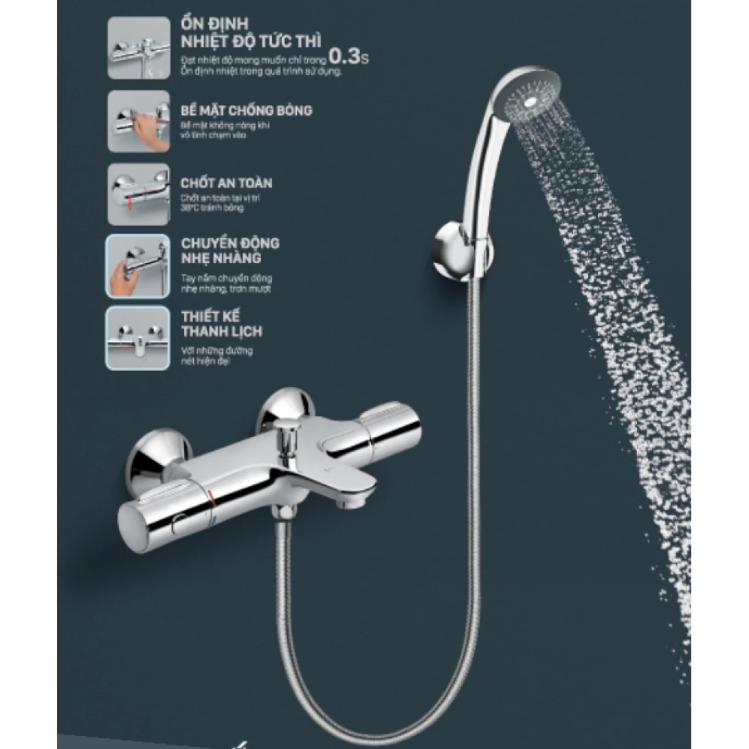 Vòi Sen Tắm Inax BFV-3413T-4C Nhiệt Độ